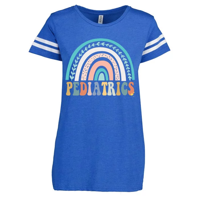 Christmas Pediatrics Nurse Pediatrician Peds Crew Flowers Sweat Enza Ladies Jersey Football T-Shirt