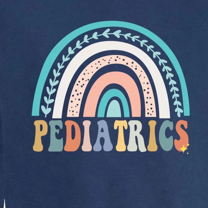 Christmas Pediatrics Nurse Pediatrician Peds Crew Flowers Sweat Garment-Dyed Sweatshirt