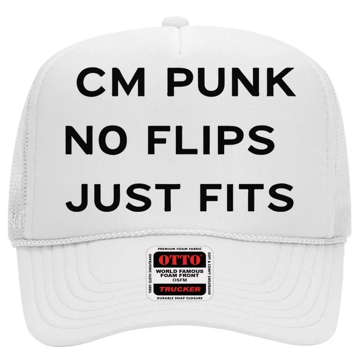 Cm Punk No Flips Just Fits High Crown Mesh Trucker Hat