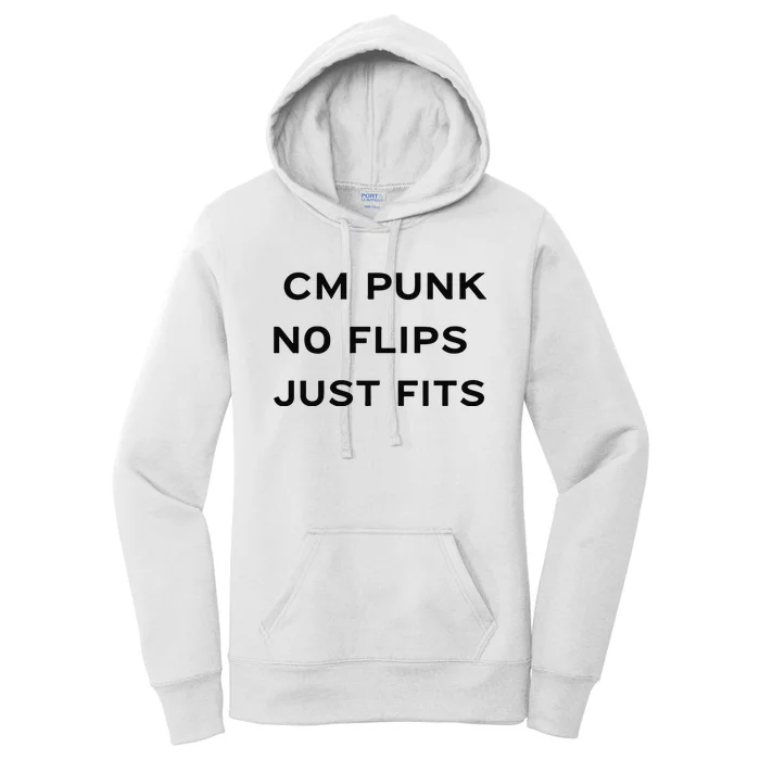 Cm Punk No Flips Just Fits Women's Pullover Hoodie