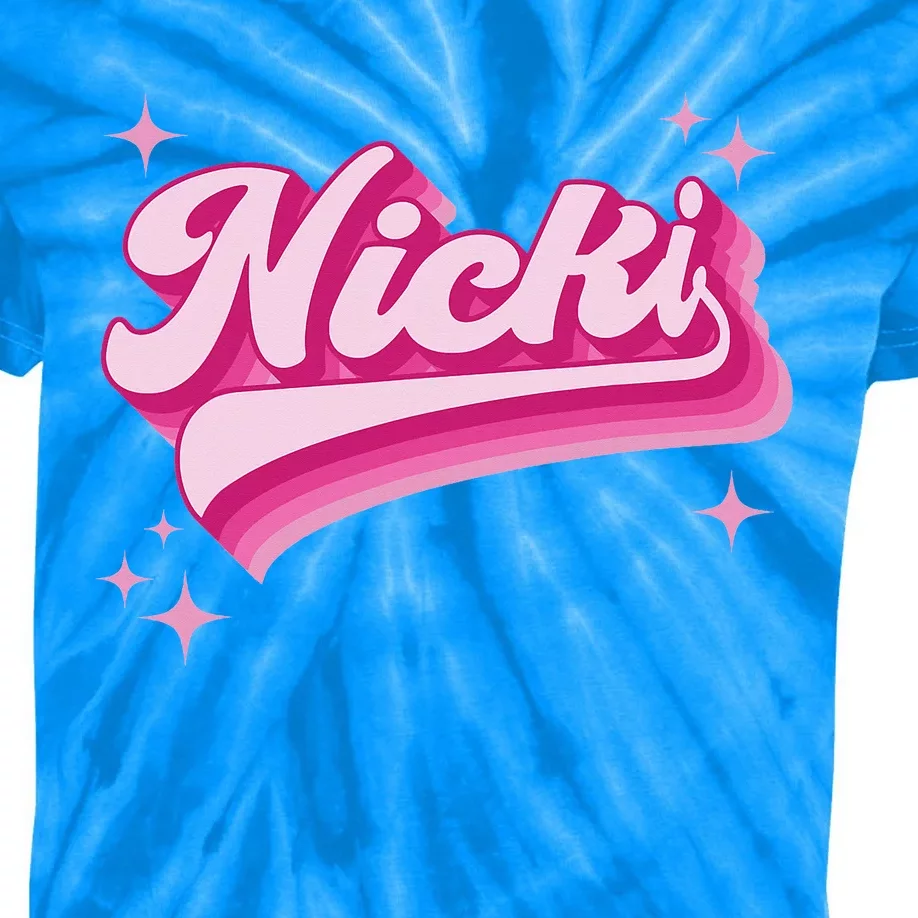 Cool Personalized Name Nicki Kids Tie-Dye T-Shirt