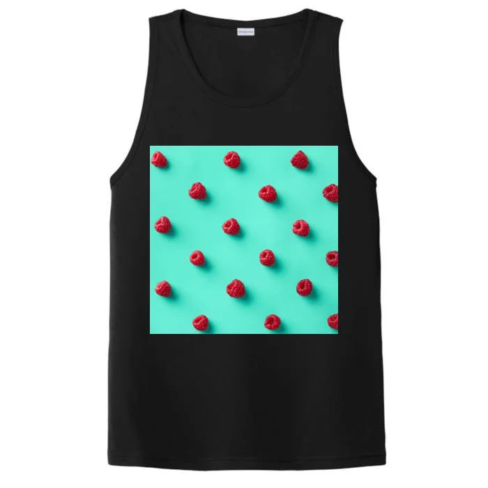 Colorful pattern of raspberries Performance Tank