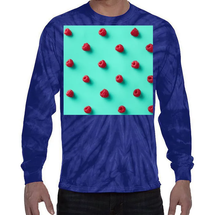 Colorful pattern of raspberries Tie-Dye Long Sleeve Shirt