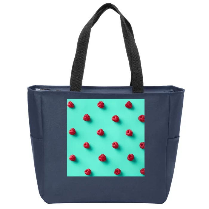 Colorful pattern of raspberries Zip Tote Bag