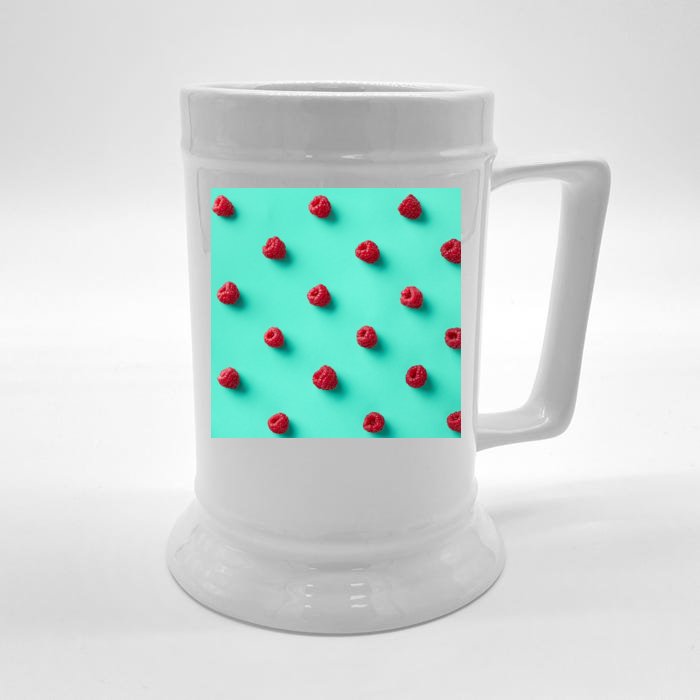 Colorful pattern of raspberries Front & Back Beer Stein