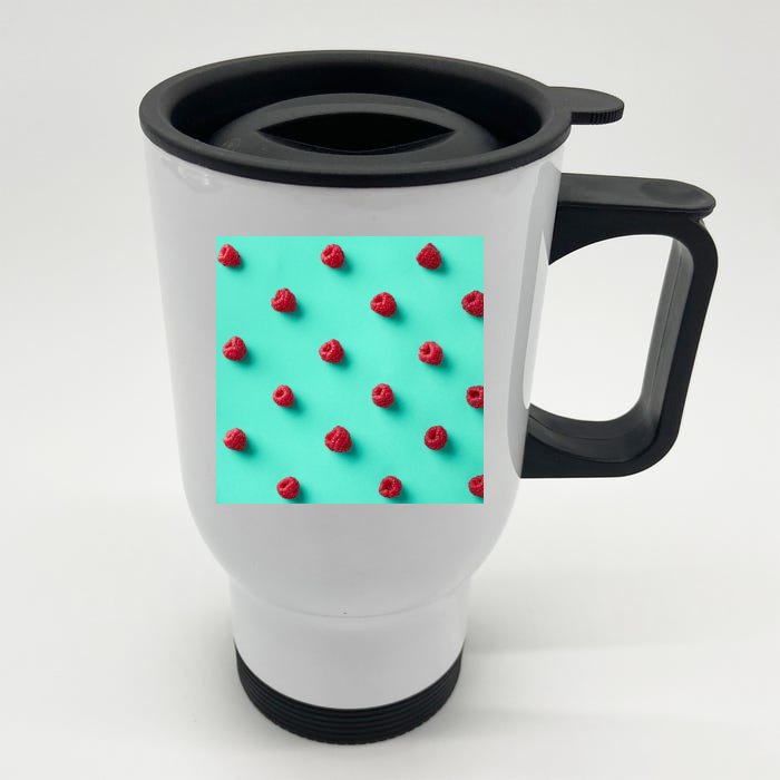 Colorful pattern of raspberries Front & Back Stainless Steel Travel Mug