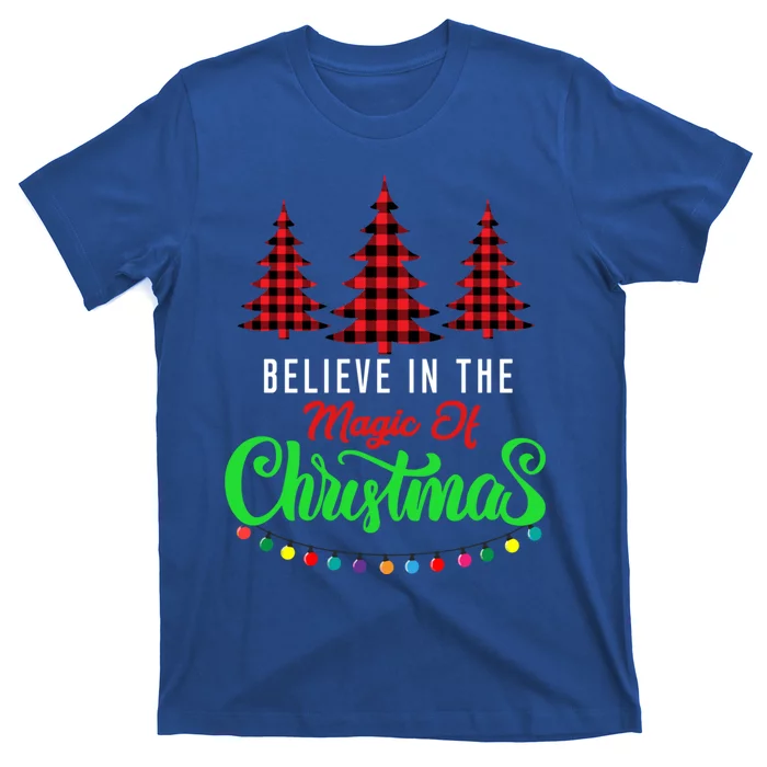 Christmas Pattern Outfit Believe In The Magic Of Christmas Funny Gift T-Shirt