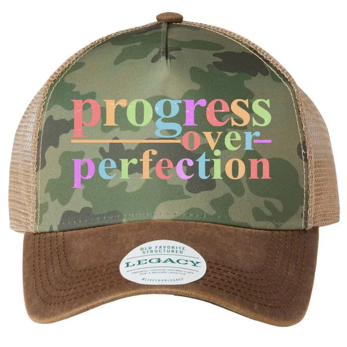 Colorful Progress Over Perfection Legacy Tie Dye Trucker Hat