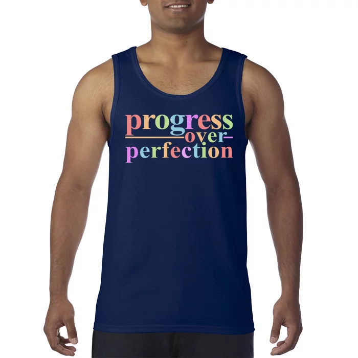 Colorful Progress Over Perfection Tank Top