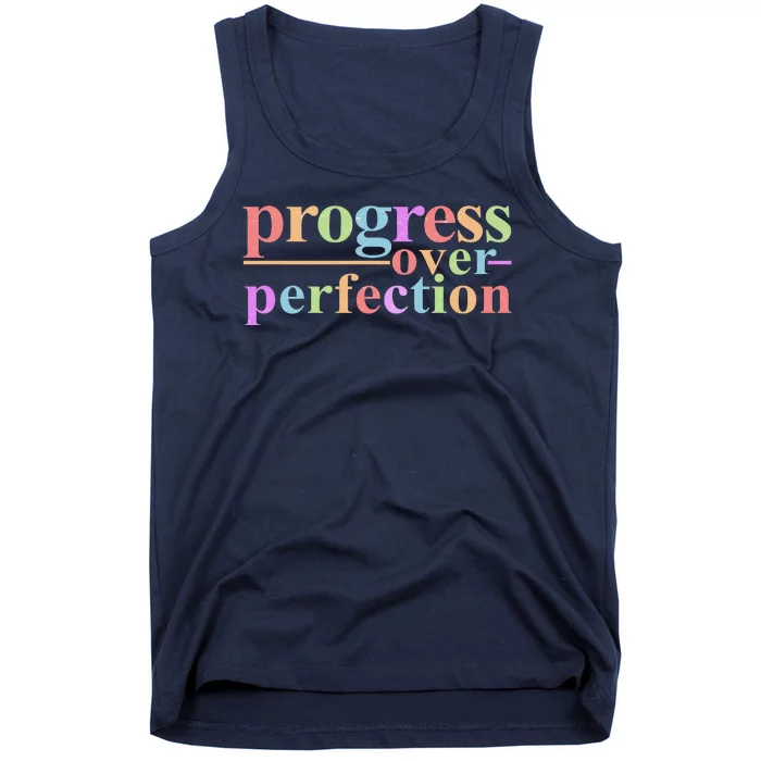 Colorful Progress Over Perfection Tank Top