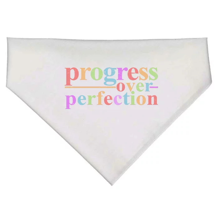 Colorful Progress Over Perfection USA-Made Doggie Bandana