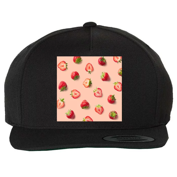 Colorful Pattern of Strawberries Wool Snapback Cap