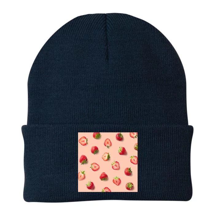 Colorful Pattern of Strawberries Knit Cap Winter Beanie