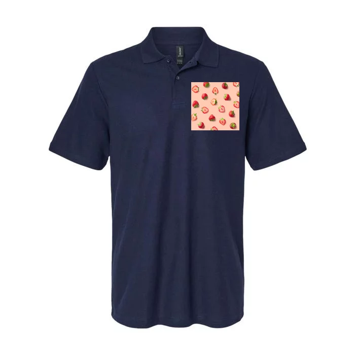 Colorful Pattern of Strawberries Softstyle Adult Sport Polo