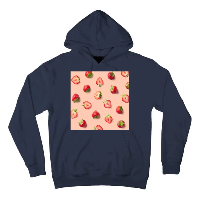 Colorful Pattern of Strawberries Tall Hoodie