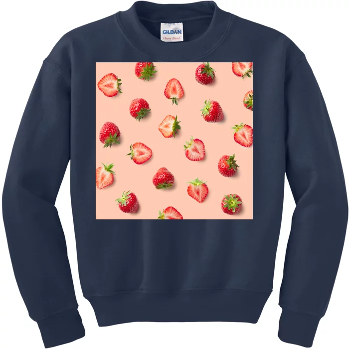 Colorful Pattern of Strawberries Kids Sweatshirt