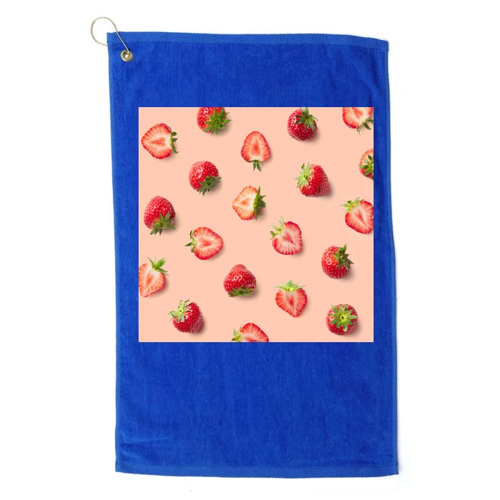 Colorful Pattern of Strawberries Platinum Collection Golf Towel