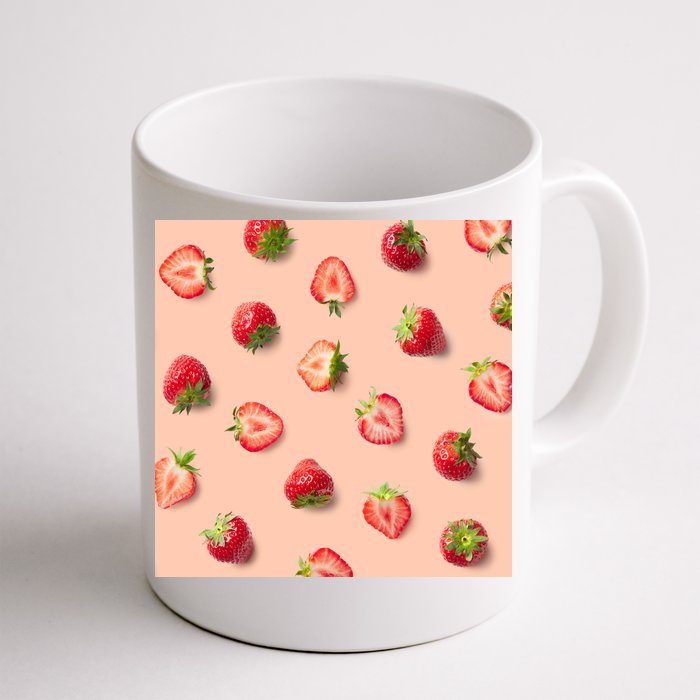 Colorful Pattern of Strawberries Front & Back Coffee Mug