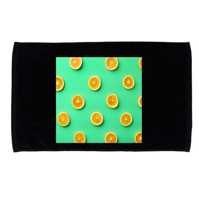 Colorful Pattern of Fresh Orange Slices Microfiber Hand Towel