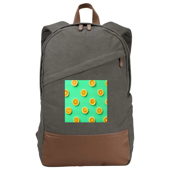 Colorful Pattern of Fresh Orange Slices Cotton Canvas Backpack