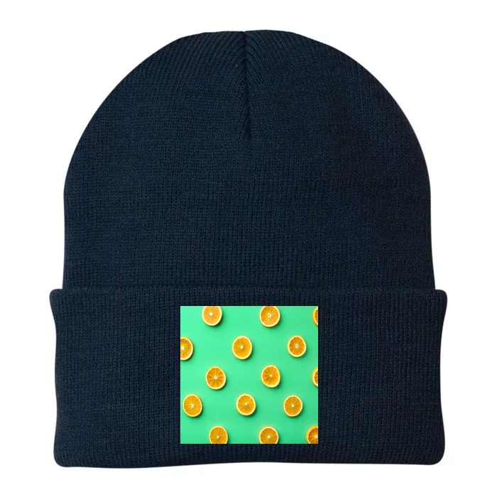 Colorful Pattern of Fresh Orange Slices Knit Cap Winter Beanie