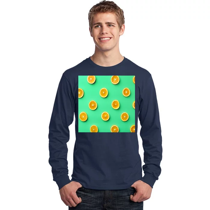 Colorful Pattern of Fresh Orange Slices Tall Long Sleeve T-Shirt