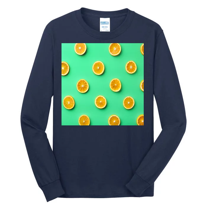 Colorful Pattern of Fresh Orange Slices Tall Long Sleeve T-Shirt