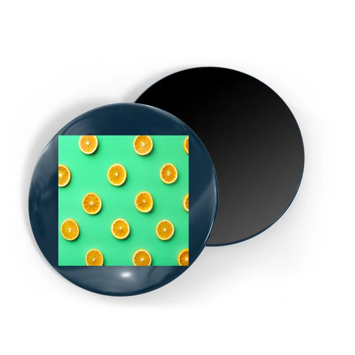 Colorful Pattern of Fresh Orange Slices Magnet