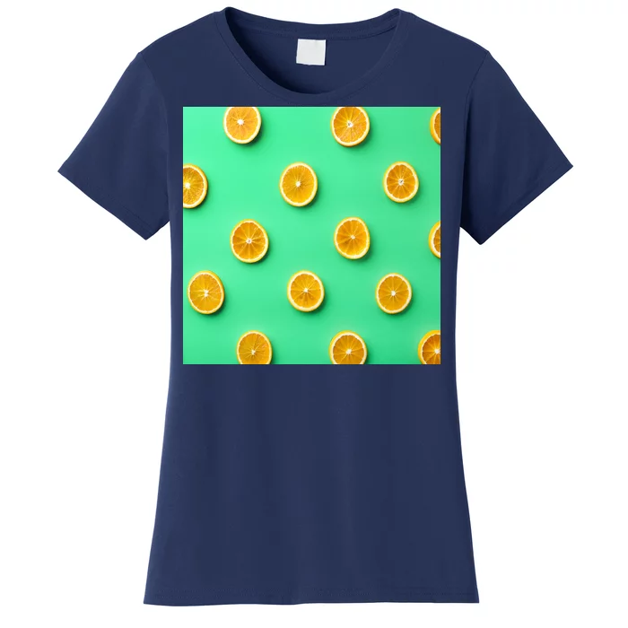 Colorful Pattern of Fresh Orange Slices Women's T-Shirt