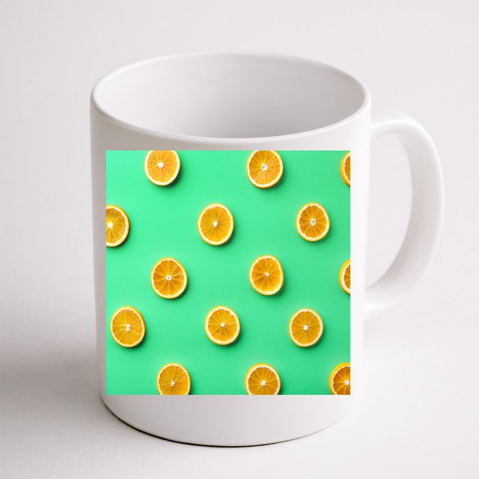 Colorful Pattern of Fresh Orange Slices Front & Back Coffee Mug