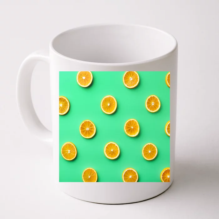 Colorful Pattern of Fresh Orange Slices Front & Back Coffee Mug