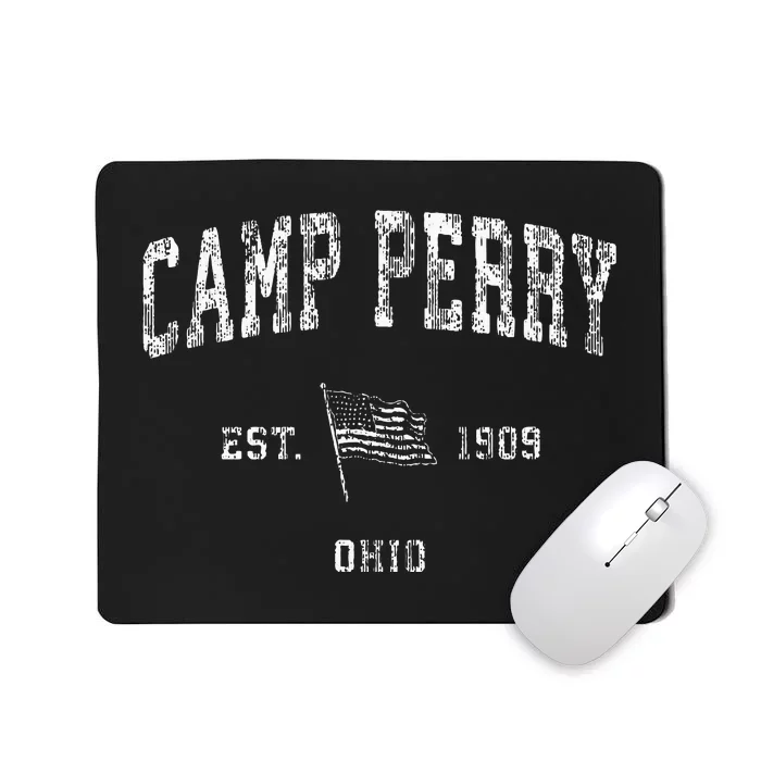 Camp Perry Ohio Oh Vintage Us Flag Sports Mousepad