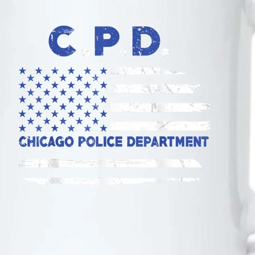 Chicago Police Officer American Flag Thin Blue Line Black Color Changing Mug