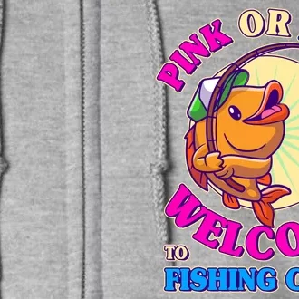 Cute Pink Or Blue Welcome To The Fishing Crew New Baby Full Zip Hoodie