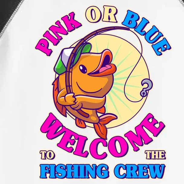 Cute Pink Or Blue Welcome To The Fishing Crew New Baby Toddler Fine Jersey T-Shirt