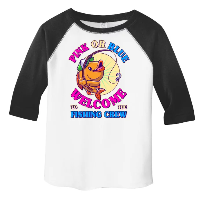 Cute Pink Or Blue Welcome To The Fishing Crew New Baby Toddler Fine Jersey T-Shirt