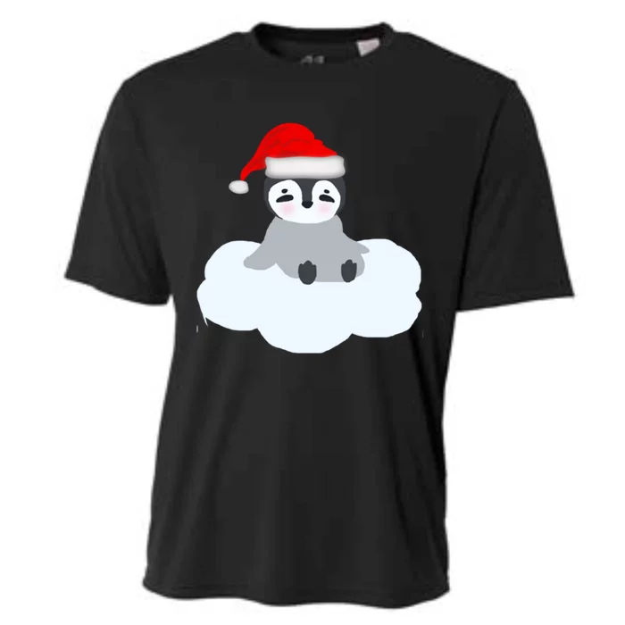 Christmas Penguin On Cloud Nine Funny Gift Cooling Performance Crew T-Shirt