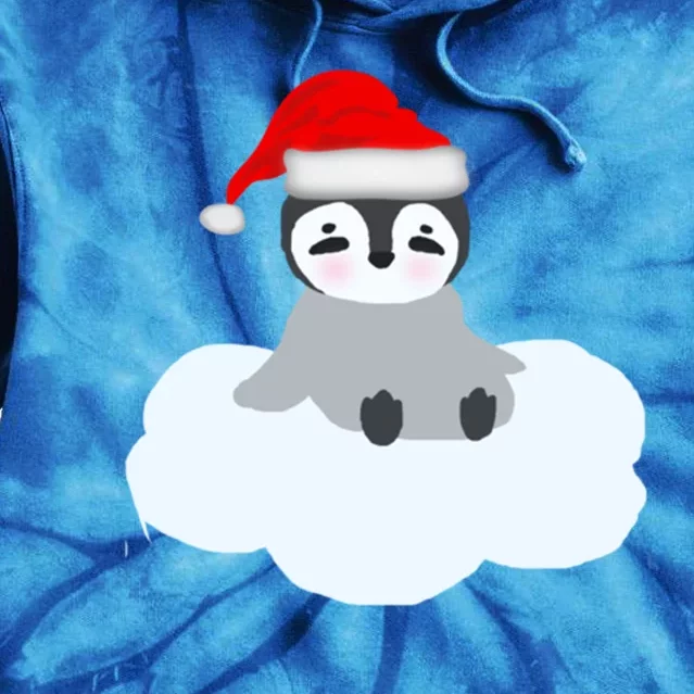 Christmas Penguin On Cloud Nine Funny Gift Tie Dye Hoodie