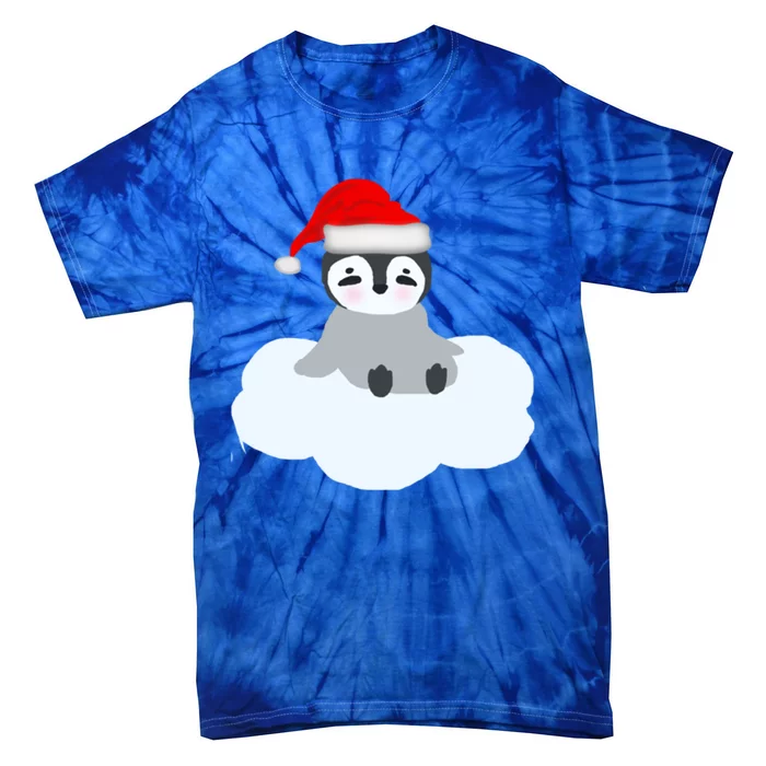 Christmas Penguin On Cloud Nine Funny Gift Tie-Dye T-Shirt