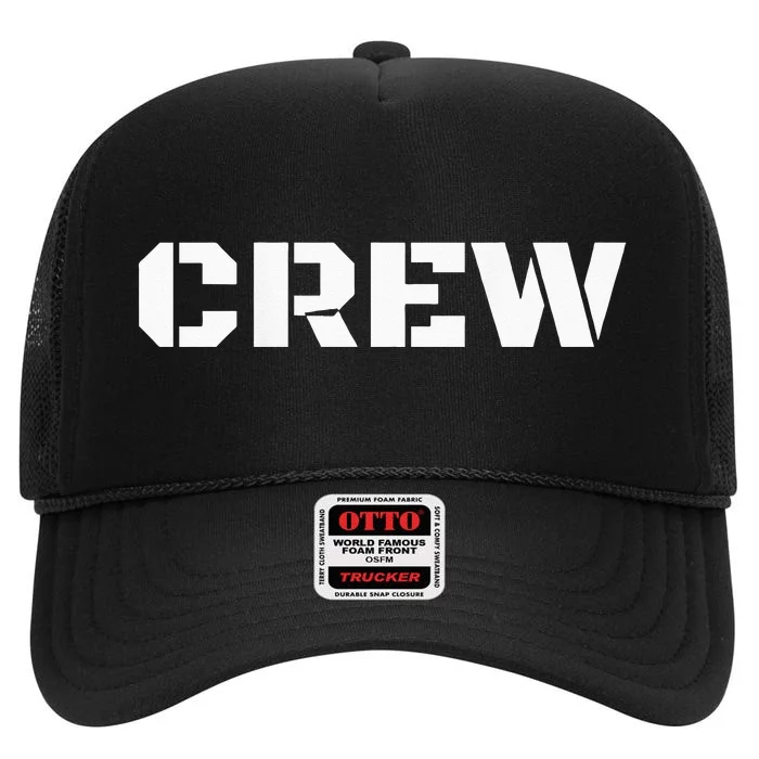 Crew Printed On Back For Film Music Camera Stage High Crown Mesh Trucker Hat