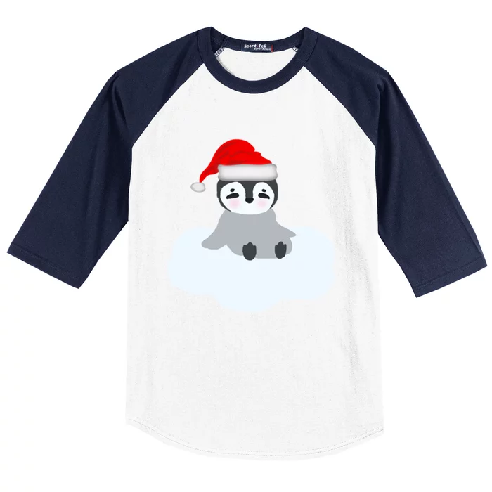 Christmas Penguin On Cloud Nine Cute Gift Baseball Sleeve Shirt