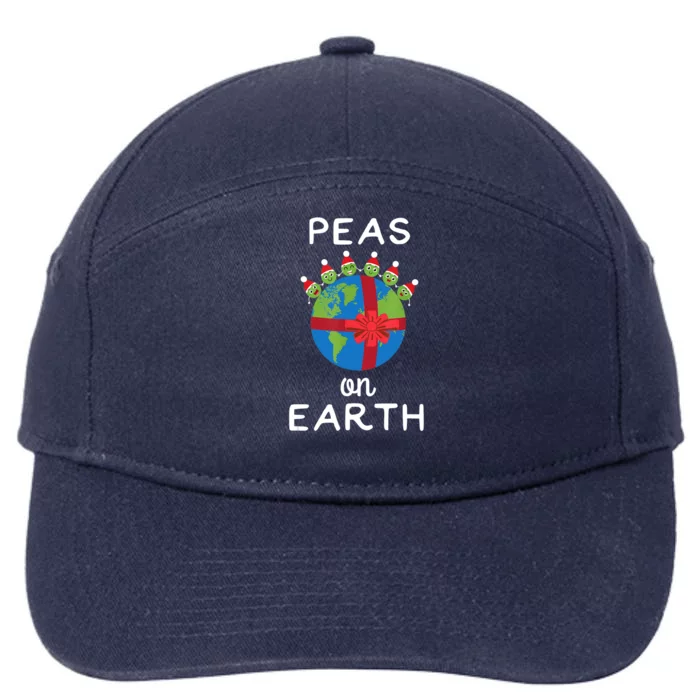 Christmas Peas On Earth World Peace Pea Design T 7-Panel Snapback Hat