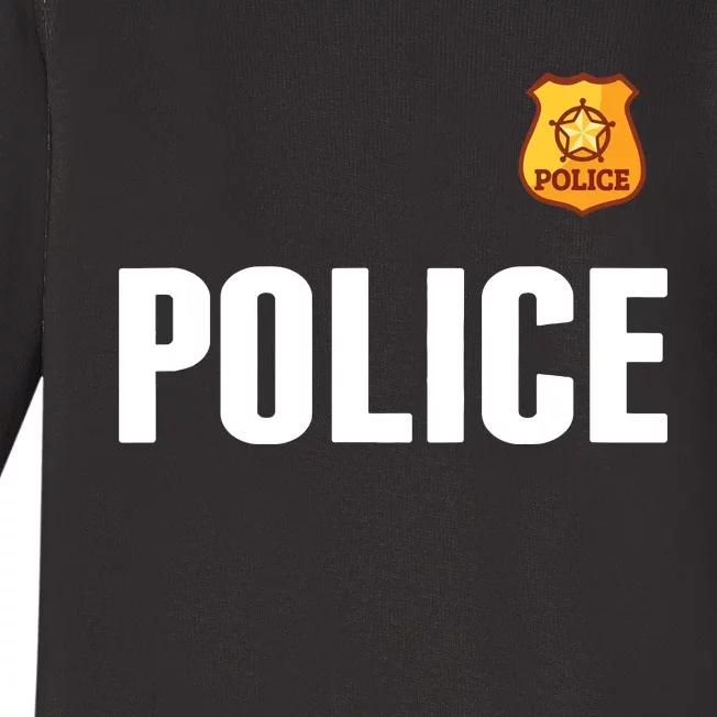 Cop Policeman Officer Halloween Costume Baby Long Sleeve Bodysuit