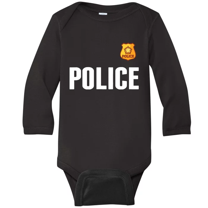 Cop Policeman Officer Halloween Costume Baby Long Sleeve Bodysuit