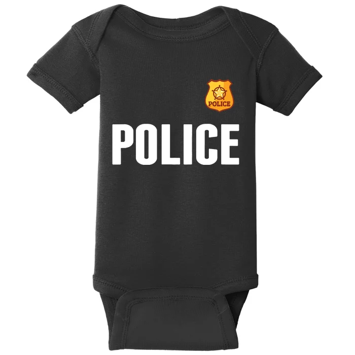 Cop Policeman Officer Halloween Costume Baby Bodysuit