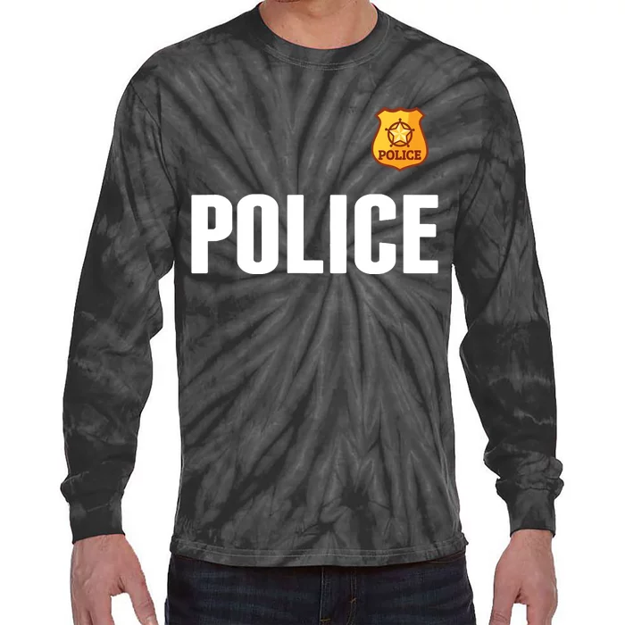 Cop Policeman Officer Halloween Costume Tie-Dye Long Sleeve Shirt