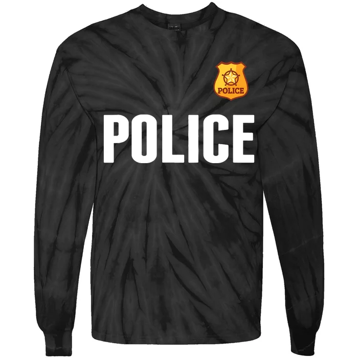 Cop Policeman Officer Halloween Costume Tie-Dye Long Sleeve Shirt