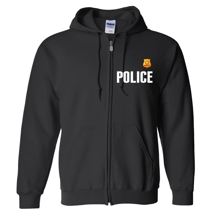 Cop Policeman Officer Halloween Costume Full Zip Hoodie