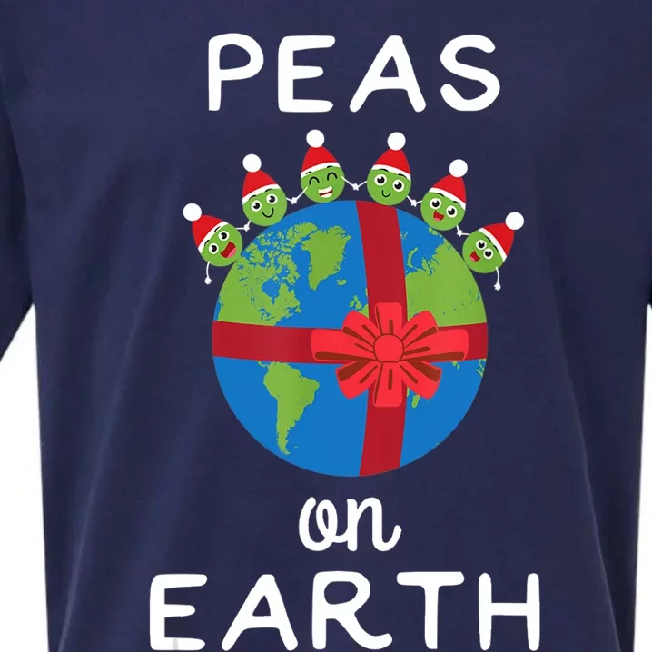 Christmas Peas On Earth World Peace Pea Design TShirt Sueded Cloud Jersey T-Shirt