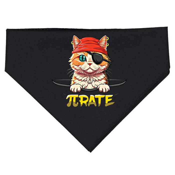 Cat Pirate Pi Math Day Mathematics Happy Pi Day Gift USA-Made Doggie Bandana